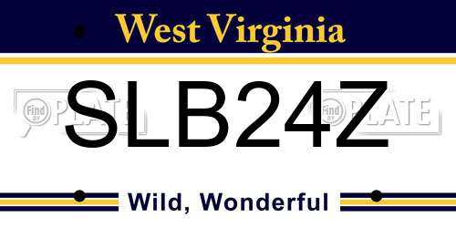 SLB24Z West Virginia License Plate