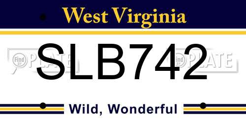 SLB742 West Virginia License Plate