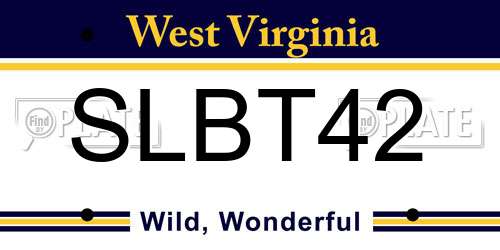 SLBT42 West Virginia License Plate