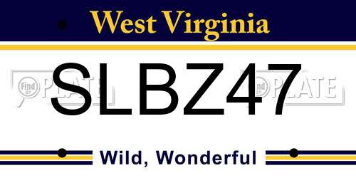 SLBZ47 West Virginia License Plate