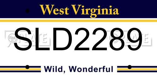 SLD2289 West Virginia License Plate