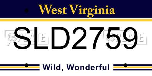 SLD2759 West Virginia License Plate