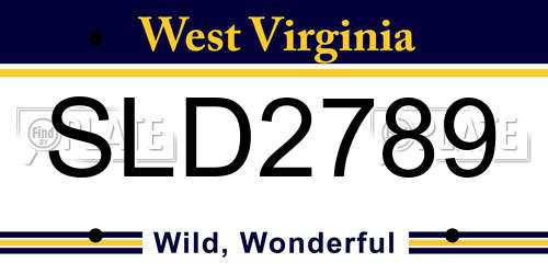 SLD2789 West Virginia License Plate