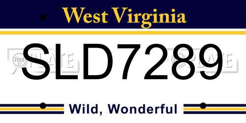 SLD7289 West Virginia License Plate
