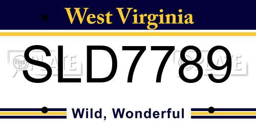 SLD7789 West Virginia License Plate
