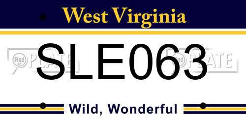 SLE063 West Virginia License Plate