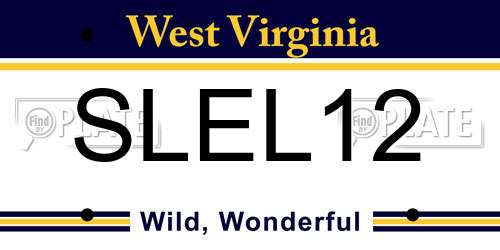 SLEL12 West Virginia License Plate