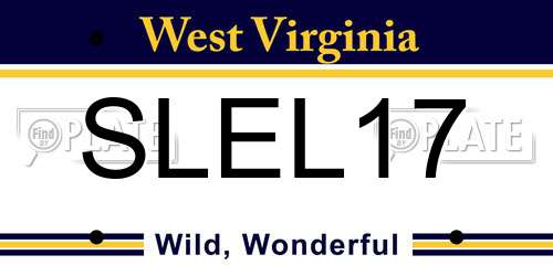 SLEL17 West Virginia License Plate