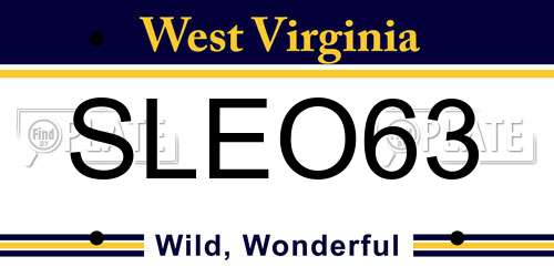 SLEO63 West Virginia License Plate