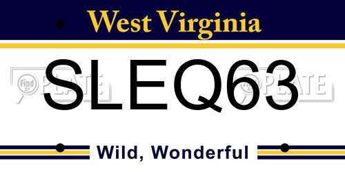 SLEQ63 West Virginia License Plate