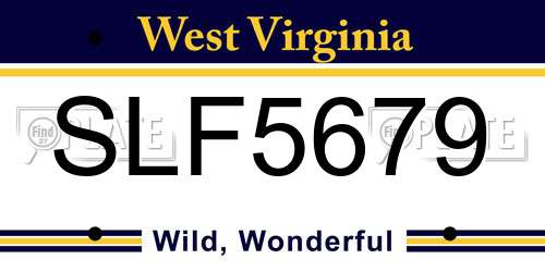SLF5679 West Virginia License Plate