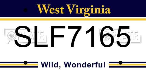 SLF7165 West Virginia License Plate