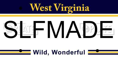 SLFMADE West Virginia License Plate