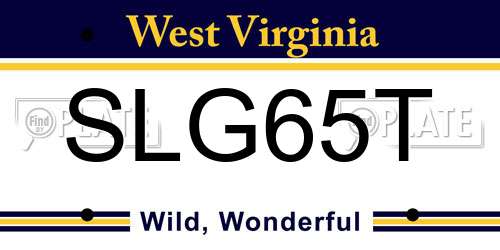 SLG65T West Virginia License Plate