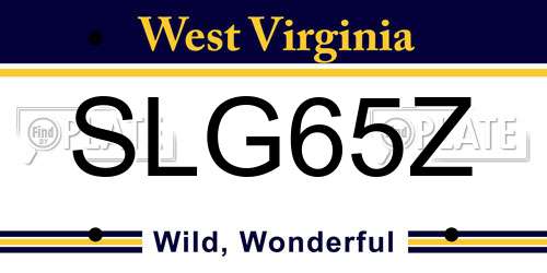 SLG65Z West Virginia License Plate