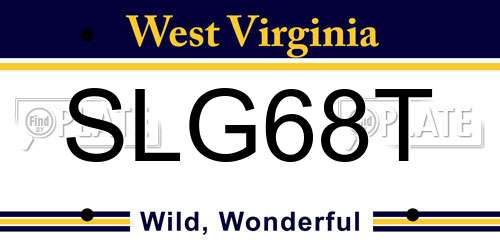 SLG68T West Virginia License Plate