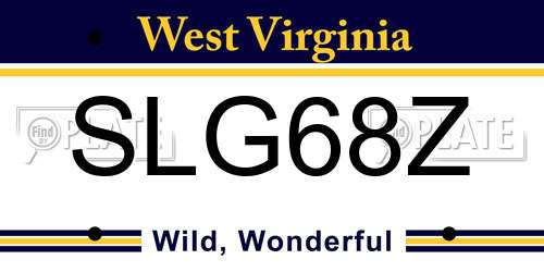 SLG68Z West Virginia License Plate
