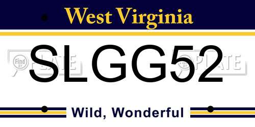 SLGG52 West Virginia License Plate
