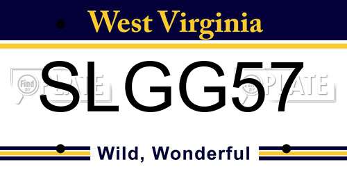SLGG57 West Virginia License Plate