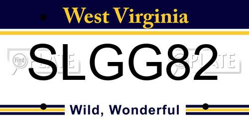 SLGG82 West Virginia License Plate