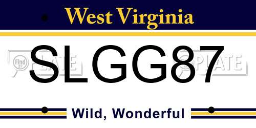 SLGG87 West Virginia License Plate