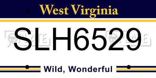 SLH6529 West Virginia License Plate