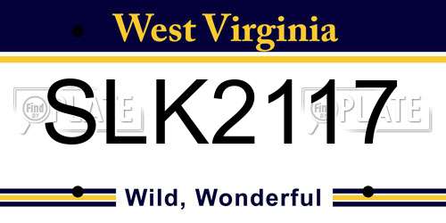 SLK2117 West Virginia License Plate