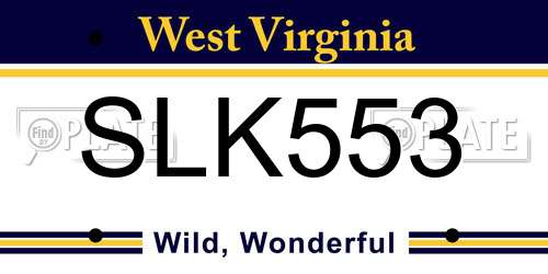 SLK553 West Virginia License Plate