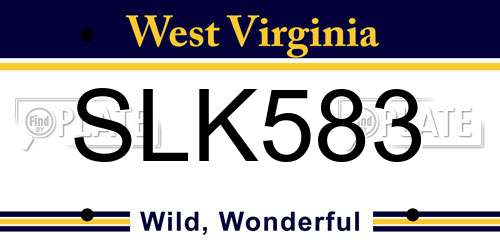 SLK583 West Virginia License Plate