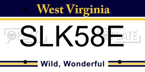 SLK58E West Virginia License Plate