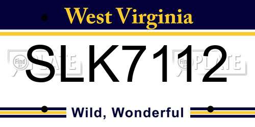 SLK7112 West Virginia License Plate