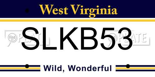 SLKB53 West Virginia License Plate