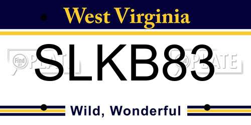 SLKB83 West Virginia License Plate