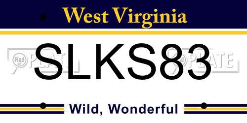 SLKS83 West Virginia License Plate