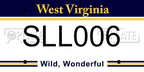 SLL006 West Virginia License Plate