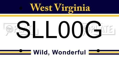SLL00G West Virginia License Plate