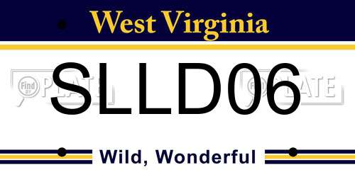 SLLD06 West Virginia License Plate