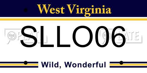 SLLO06 West Virginia License Plate