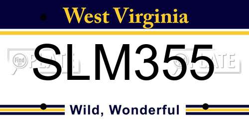 SLM355 West Virginia License Plate
