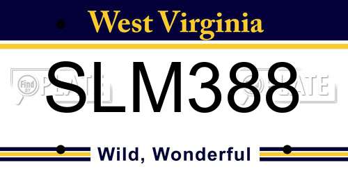 SLM388 West Virginia License Plate