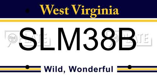 SLM38B West Virginia License Plate