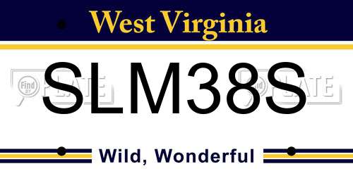 SLM38S West Virginia License Plate