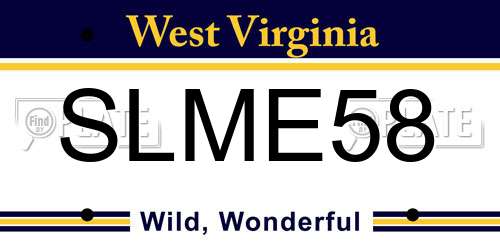 SLME58 West Virginia License Plate