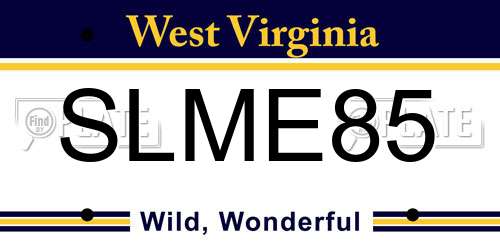 SLME85 West Virginia License Plate