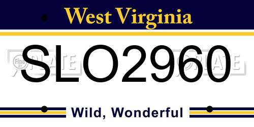 SLO2960 West Virginia License Plate