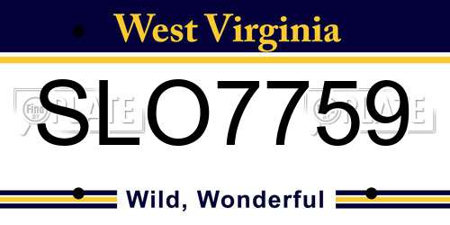 SLO7759 West Virginia License Plate