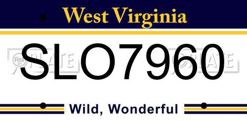 SLO7960 West Virginia License Plate
