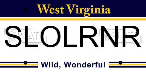 SLOLRNR West Virginia License Plate