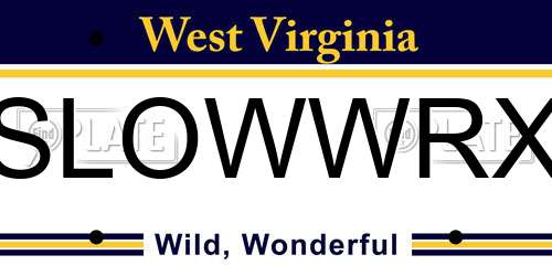 SLOWWRX West Virginia License Plate
