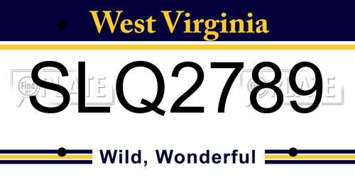 SLQ2789 West Virginia License Plate